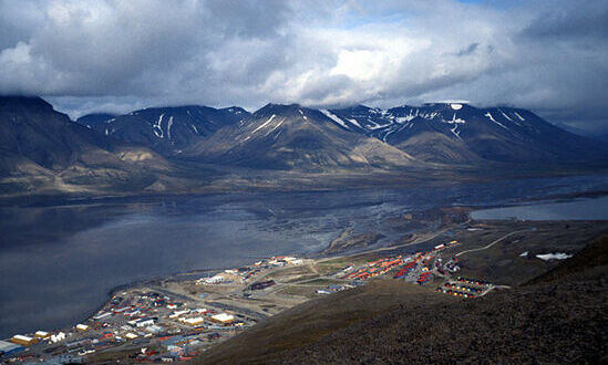 Longyearbyen z lotu ptaka