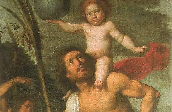 Święty Krzysztof pędzla Bernardo Strozzi - domena publiczna