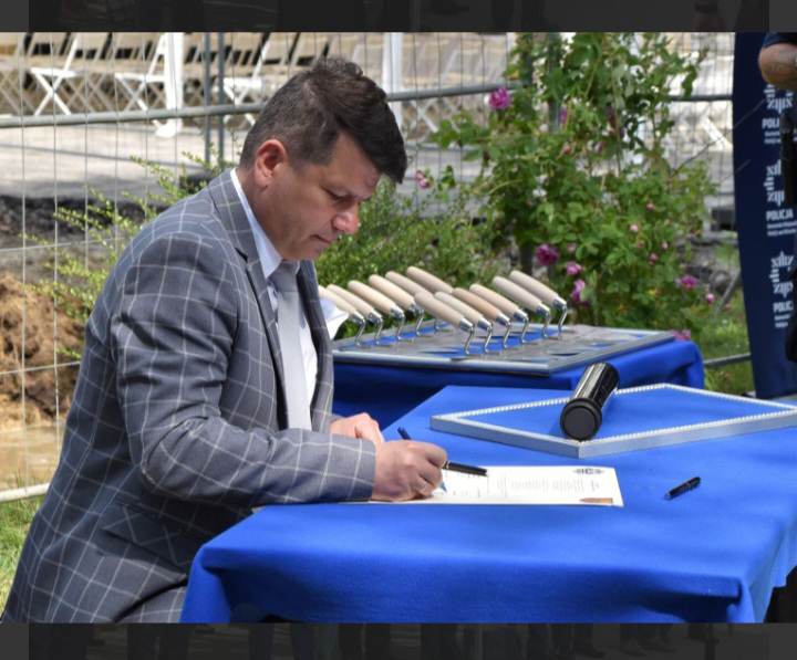 Wmurowanie Kamienia Węgielnego pod Posterunek Policji w Domaniowie