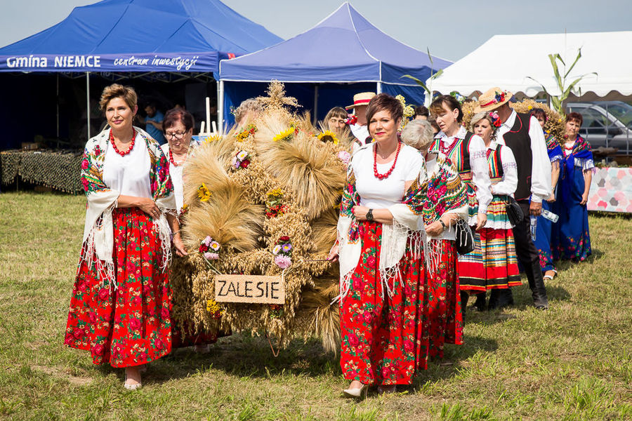 Na zdjęciu delegacja wieńcowa z miejscowości Zalesie