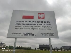 Budowa dróg w miejscowości Długie, Turka i Biskupie Kolonia o łącznej długości 583 m.