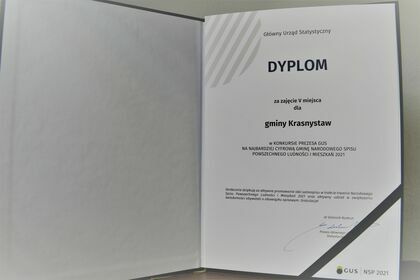 Miasto Krasnystaw nagrodzone w konkursie na najbardziej cyfrową gminę w NSP 2021