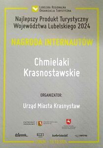 Chmielaki Krasnostawskie Najlepszym Produktem Turystycznym Województwa Lubelskiego 2024 