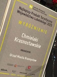 Chmielaki Krasnostawskie wyróżnione w konkursie na Najlepszy Produkt Turystyczny Lubelszczyzny 2025