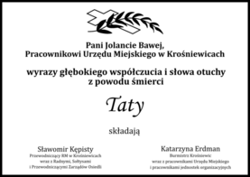 Kondolencje: Gmina Krośniewice