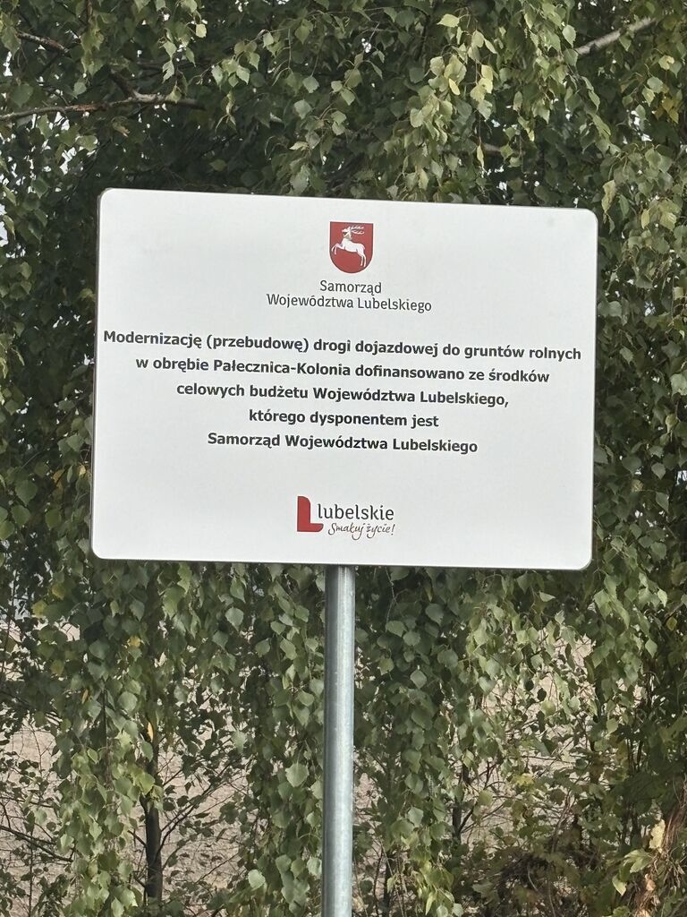 Zakończenie zadania pn. „Modernizacja (przebudowa) drogi dojazdowej do gruntów rolnych w obrębie Pałecznica-Kolonia”