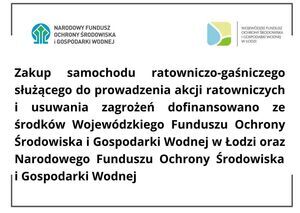 Grafika z informacją o dofinansowaniu zakupu lekkiego samochodu ratowniczo-gaśniczego dla OSP w Siedlcu