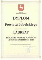 Dyplom dla laureata programu promocji powiatów