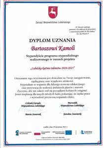 
                                                    Karol Karpisz i Bartosz Kamola  z Zespołu Szkół Zawodowych nr 1 w Dęblinie wśród uzdolnionych i utalentowanych uczniów  województwa lubelskiego
                                                