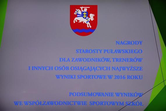 Sportowe nagrody Starosty Puławskiego za 2016 r.