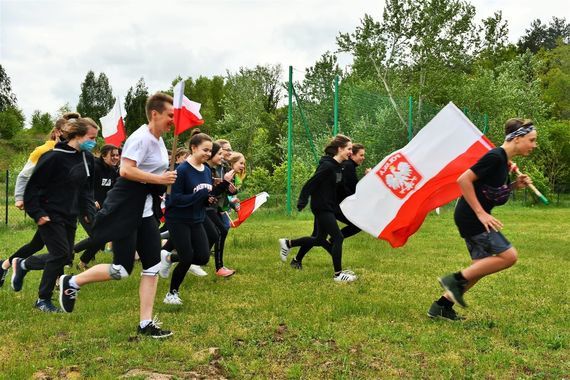 Symboliczny bieg uczniów SP w Opatkowicach