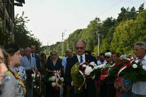 80. rocznica wysadzenia pociągu amunicyjnego w pobliżu stacji kolejowej w Gołębiu