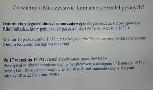 Odsłonięcie tablicy poświęconej Mieczysławowi Lutmanowi - Staroście Puławskiemu w latach 1932-1937