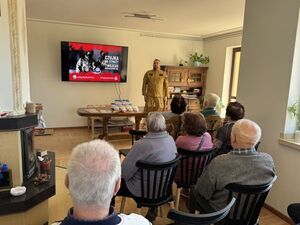 Wizyta strażaka w naszym Dziennym Domu Pomocy