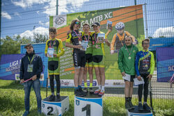 Dekoracja uczestniów Ligi MTB XC Aglomeracji Wałbrzyskiej