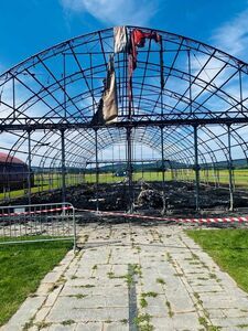 Spłonął hangar na Lotnisku Gminnym w Świebodzicach