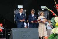 W-ce Starosta Paweł Kudrel, Przewodniczący Powiatu Jacek Dubiel oraz Agnieszka Lenart