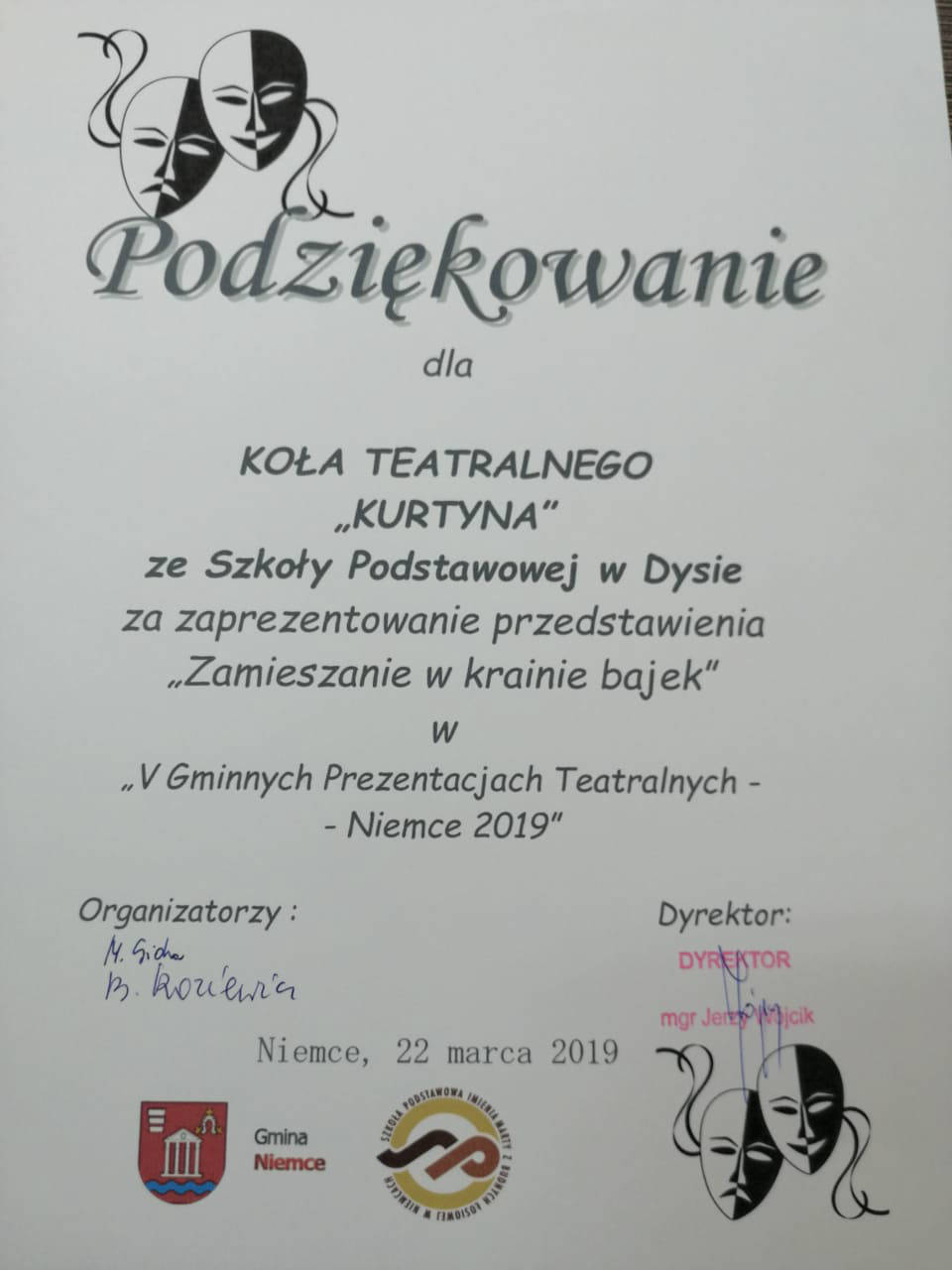 występ koła tetralnego Kurtyna