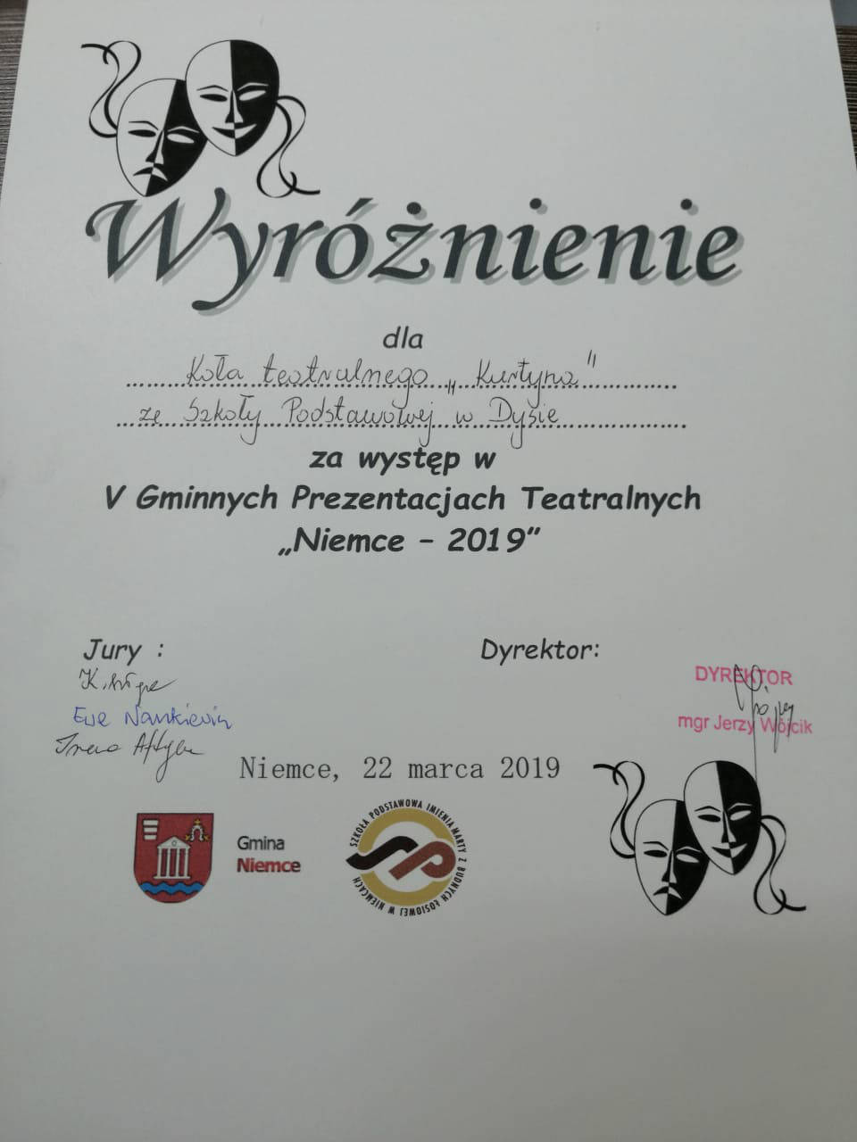 występ koła tetralnego Kurtyna