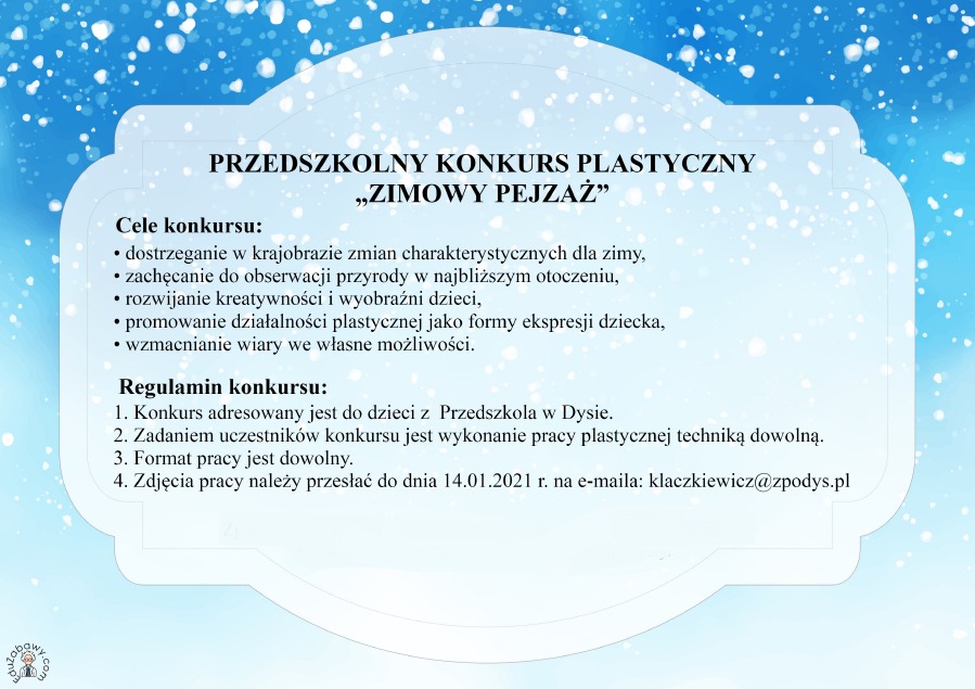 Konkurs plastyczny &quot;Zimowy pejzaż&quot;