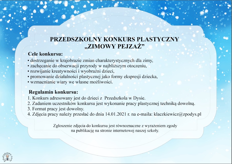 Konkurs plastyczny &quot;Zimowy pejzaż&quot;