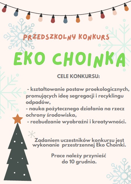 Przedszkolny konkurs &quot;EKO CHOINKA&quot;