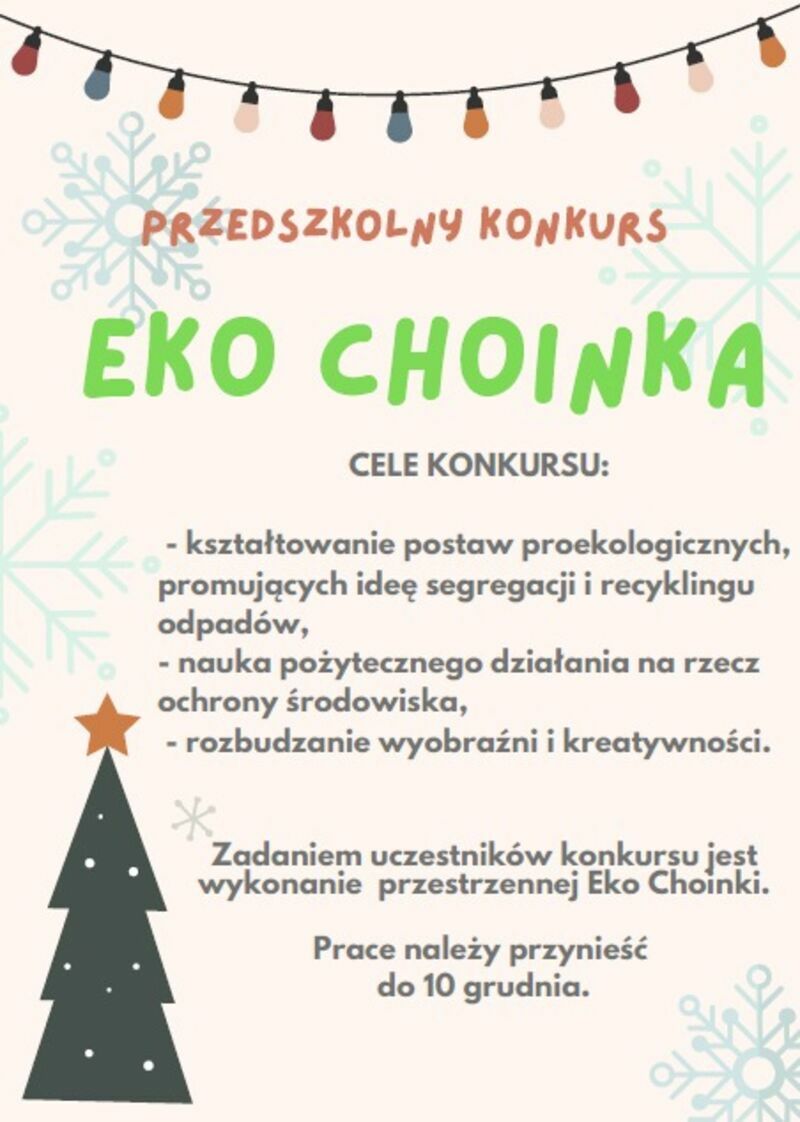 Przedszkolny konkurs "EKO CHOINKA"