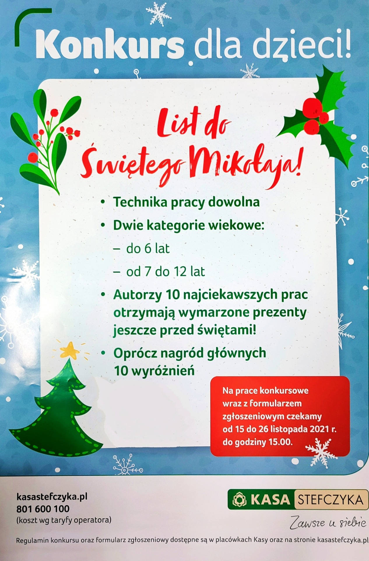 &quot;List do Świętego Mikołaja&quot; - konkurs plastyczny