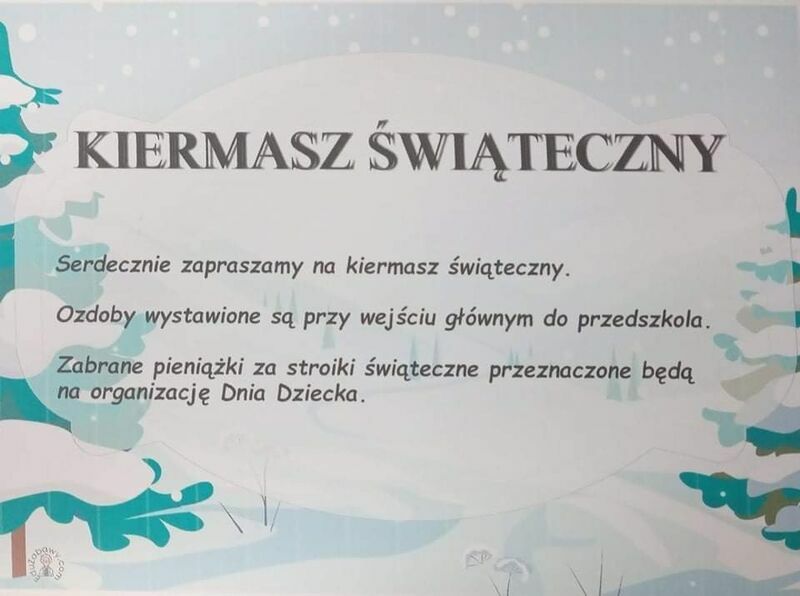 Kiermasz Świąteczny w Oddziale Zamiejscowym Przedszkola w Nasutowie