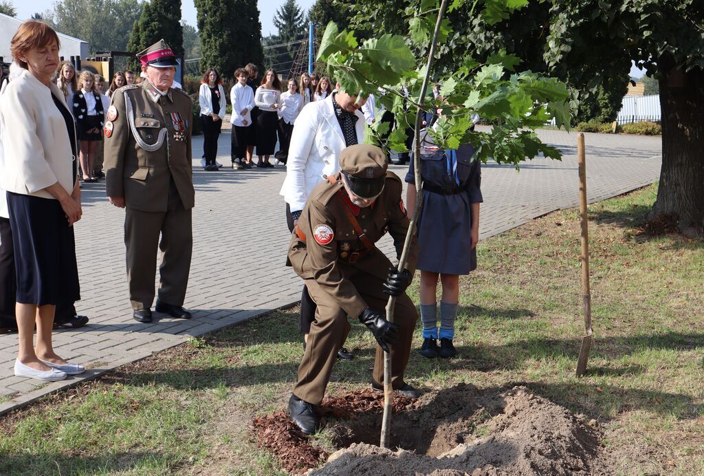 Komitet dokonuje ceremonii posadzenia dębu