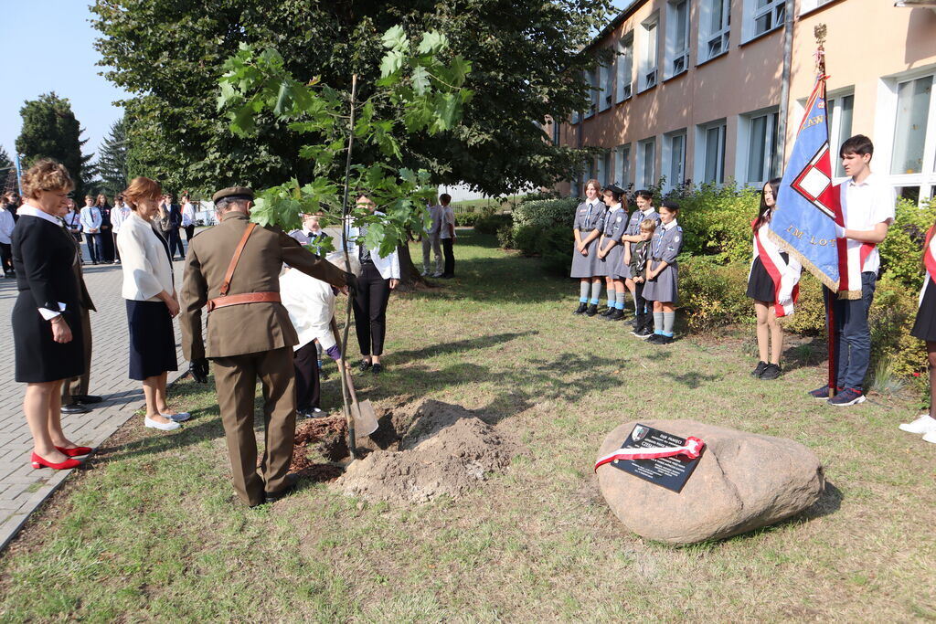 Komitet dokonuje ceremonii posadzenia dębu