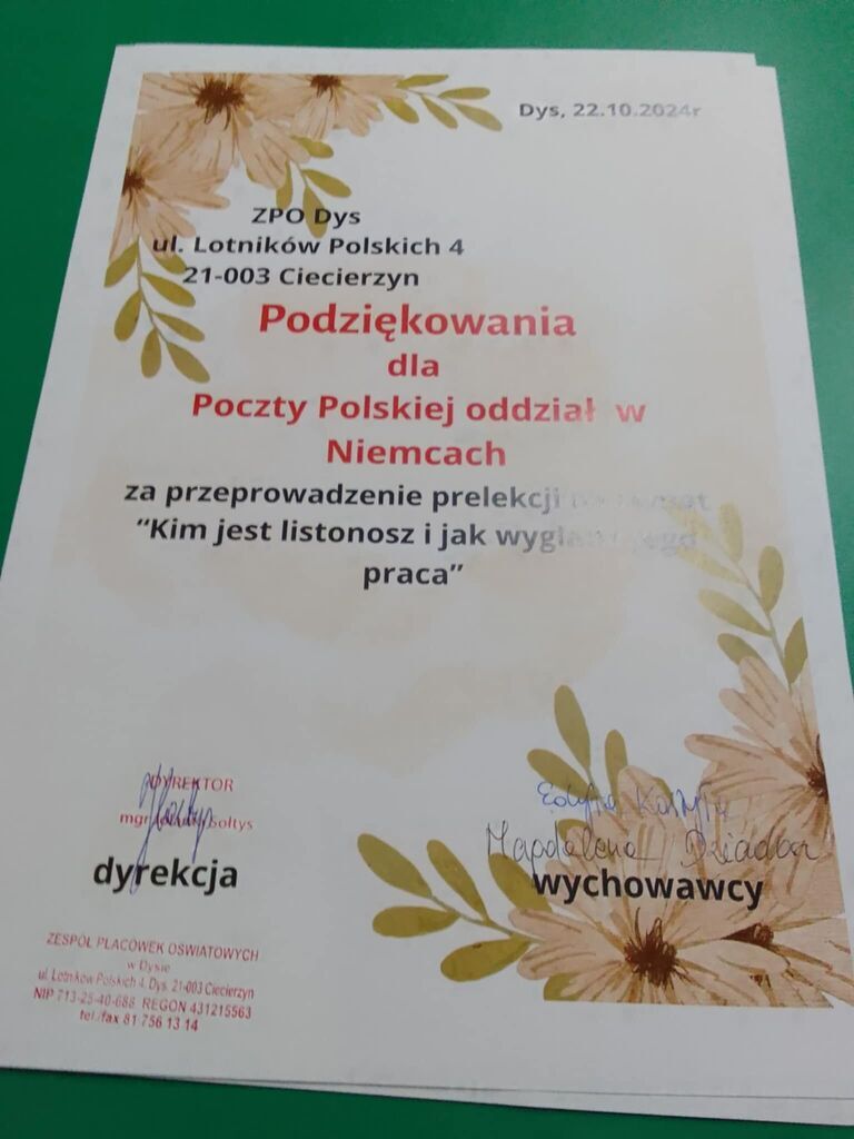 LISTONOSZ W ŚWIETLICY