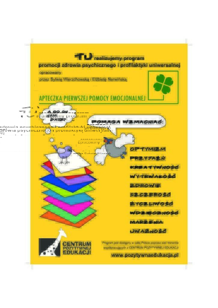 PROGRAM REKOMENDOWANY 
APTECZKA PIERWSZEJ POMOCY EMOCJONALNEJ