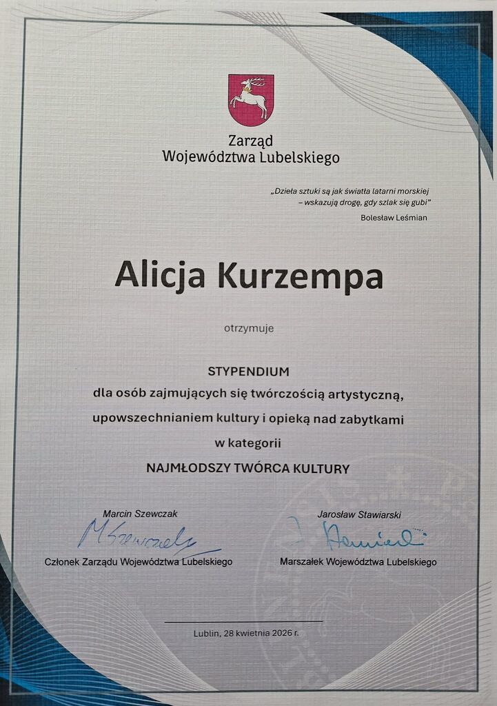 TYPENDIUM MARSZAŁKA WOJEWÓDZTWA LUBELSKIEGO