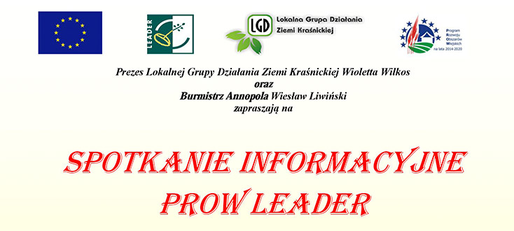 SPOTKANIE INFORMACYJNE PROW LEADER 2014-2020
