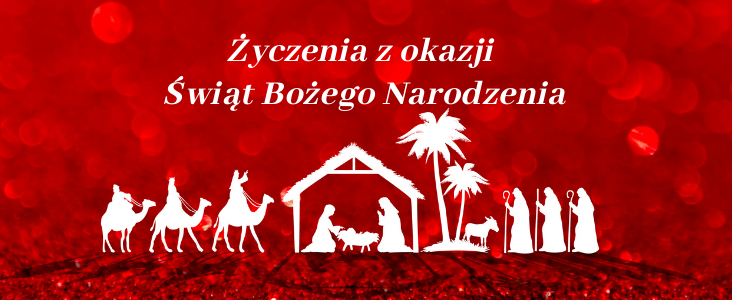 Grafika z napiszem Życzenia z okazji Świąt Bożego Narodzenia