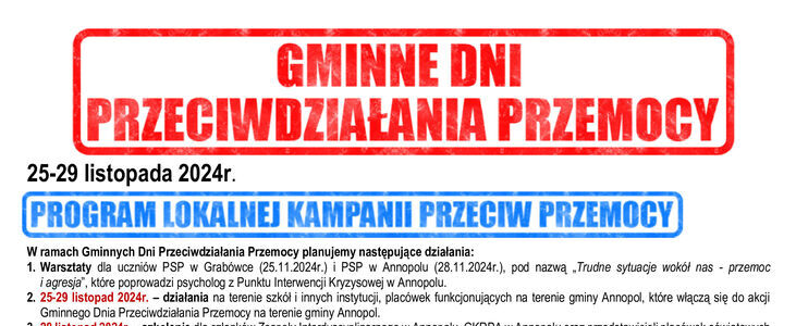 Plakat z informacjami