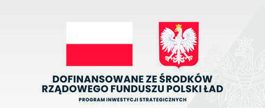 Grafika przedstawia polską flagę i godło, logo Polskiego Ładu oraz informacje dotyczące dofinansowania modernizacji oświetlenia w gminie Annopol. Kwota dofinansowania to 812 397,43 zł, całkowita wartość inwestycji wynosi 1 015 496,79 zł.