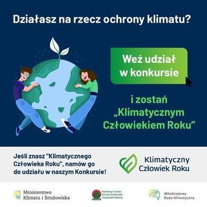 grafika przedstawia plakat promujący konkurs "Klimatyczny Człowiek Roku".