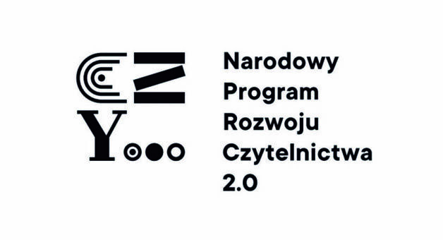 Grafika zawiera czarny tekst Narodowy Program Rozwoju Czytelnictwa 2.0