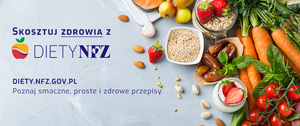 Zdjęcie przedstawia baner promujący diety NFZ