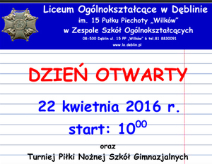 Dzień Otwarty 22 kwietnia 2016 