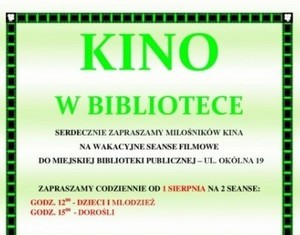 KINO W BIBLIOTECE - wakacyjne seanse filmowe