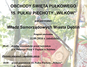 OBCHODY ŚWIĘTA PUŁKOWEGO 15. PUŁKU PIECHOTY „WILKÓW”