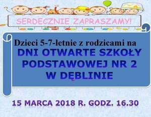 DNI OTWARTE SZKOŁY PODSTAWOWEJ NR 2 W DĘBLINIE