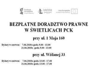 Bezpłatne doradztwo prawne w świetlicach PCK