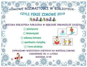 Ferie w Miejskiej Bibliotece Publicznej w Dęblinie