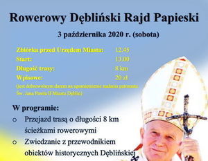 NOWY TERMIN ROWEROWEGO DĘBLIŃSKIEGO RAJDU PAPIESKIEGO