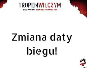 Baner z logo Biegu oraz napisem Zmiana daty biegu!