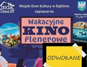 Wakacyjne Kino Plenerowe – odwołane!